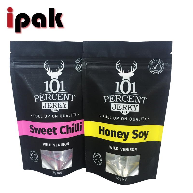 100 Gram Ikel Grad Plastik Printed Stand Up Foil Ikel Pet Ippakkjar Pouch Bil Zipper